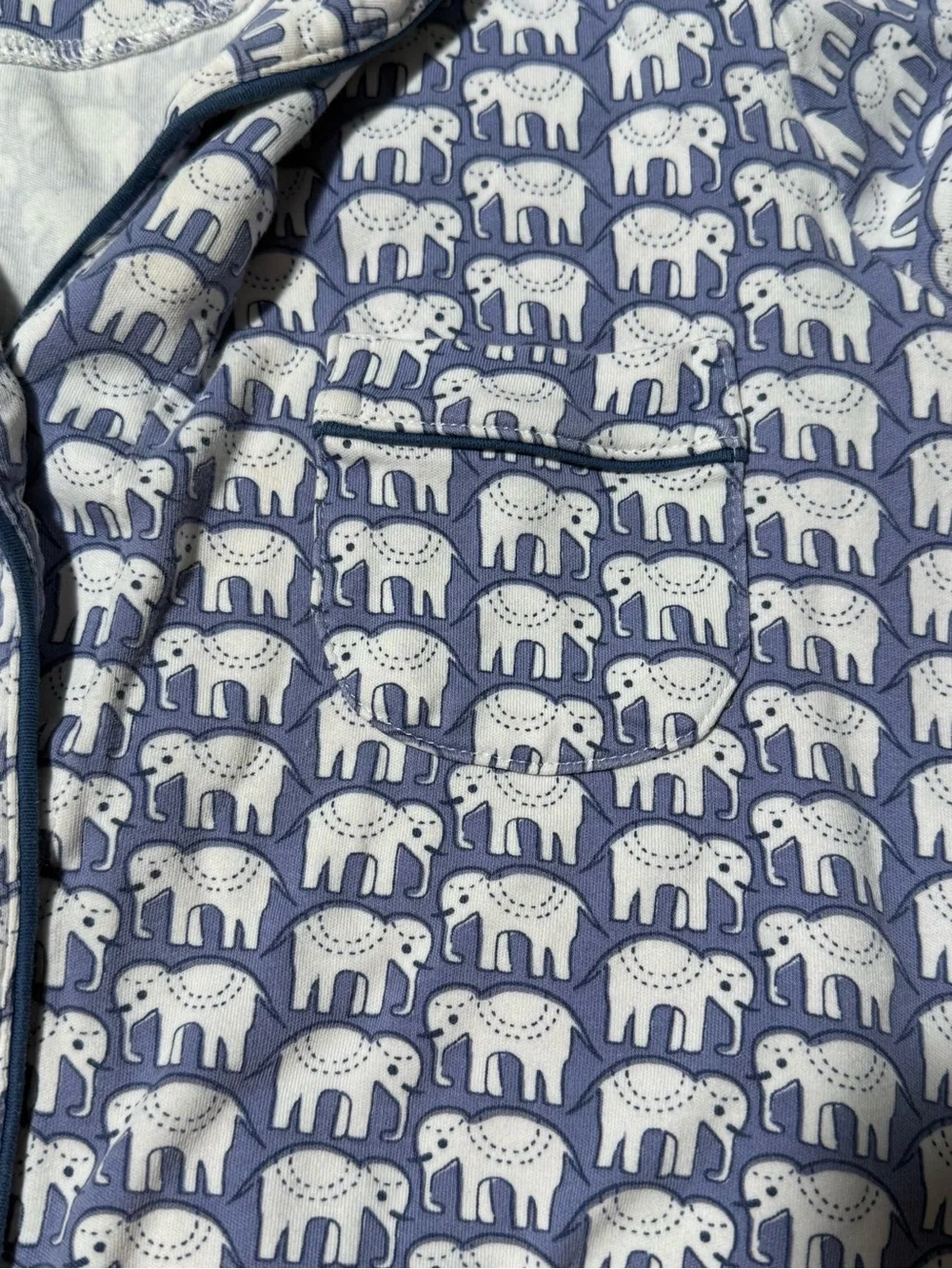 Roller Rabbit Blue and White Elephant-Print top Pajama (see all pictures -bundle